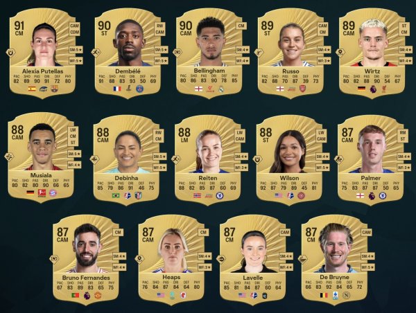 锅牛配资 FC26前腰前14：登贝莱&贝林并列男足第一，维尔茨&帕尔默在列